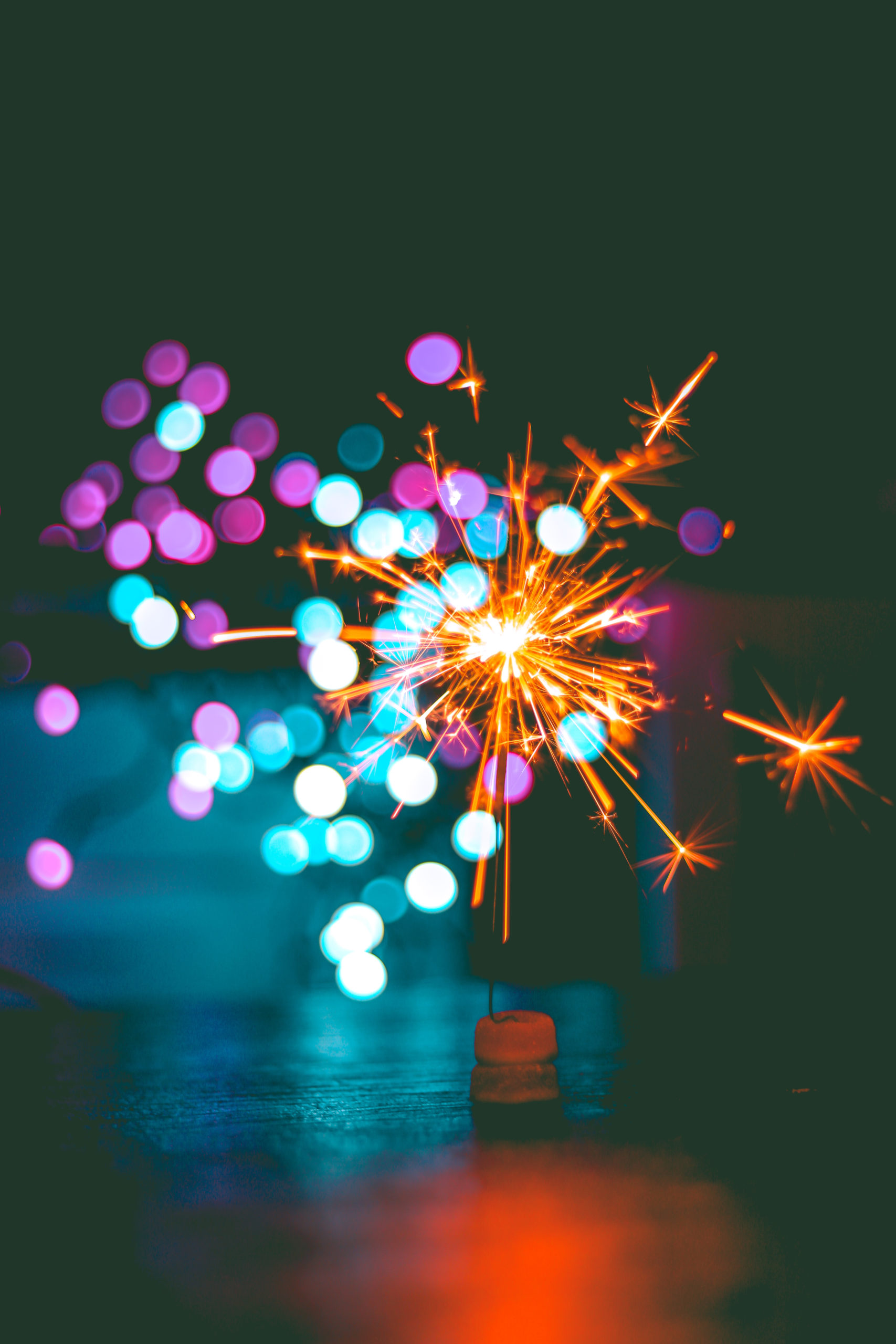 Bokeh celebration macro sparklers