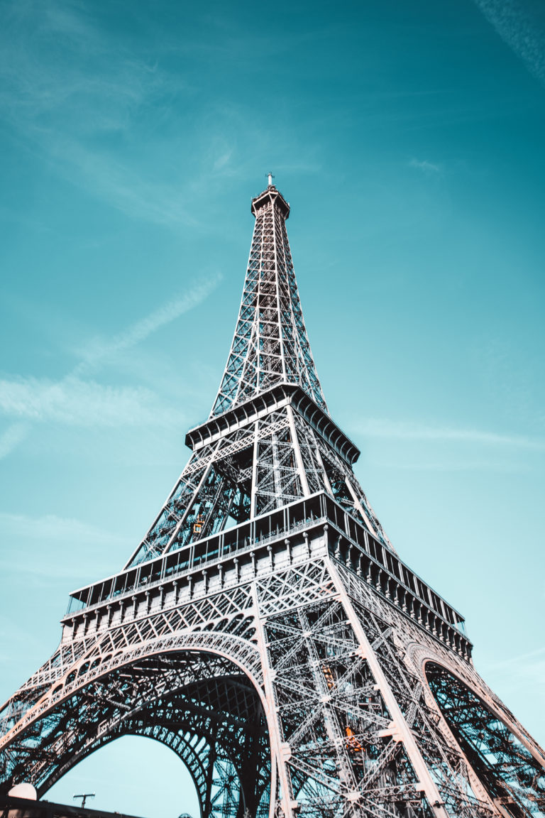 Low angle photo of eiffel tower